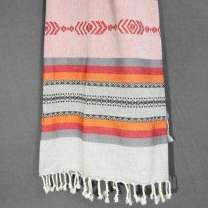 100% Turkish Cotton Towel Colorful Peshtemal in Turkish Kilim Pattern orange